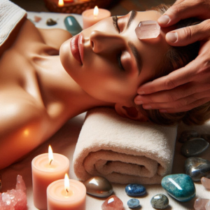 massage with energetic crystals